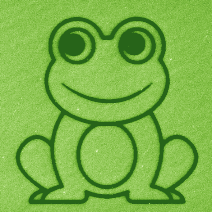 Frog pattern created with a FIB